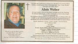 Todesanzeige Alois Weber