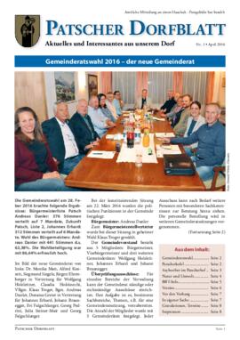 Patscher Dorfblatt vom 1.4.2016, Nr. 1