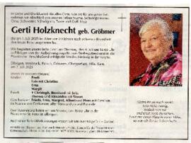 Todesanzeige Gerti Holzknecht