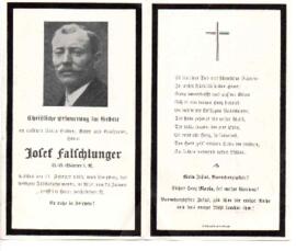 Sterbebild Josef Falschlunger, gest. 13.02.1953