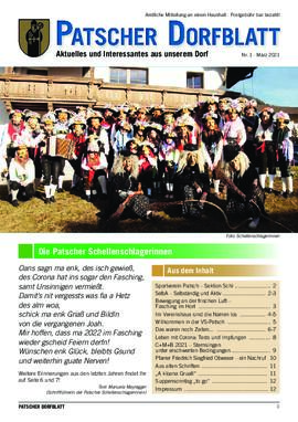 Patscher Dorfblatt Jahrgang 2021 Nr.01 vom 01.03.2021