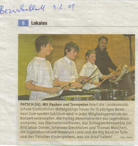 Landesmusikschule Südöstliches Mittelgebirge feiert ih 15.jähriges Bestehen in Patsch