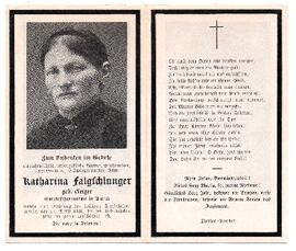 Sterbebild Katharina Falgschlunger