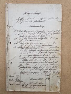 Verzeichnis der Gegenstände im Schulmuseum der Ortsgemeinde Pettneu, Jakob Burger, Handschrift