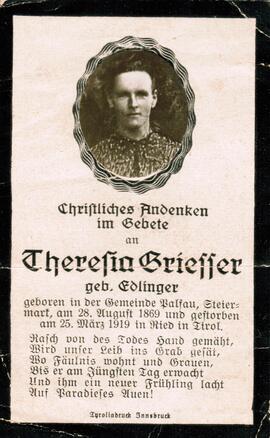 Griesser Theresia geb Edlinger