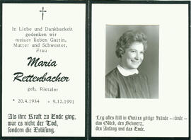 Rettenbacher Maria geb Rietler