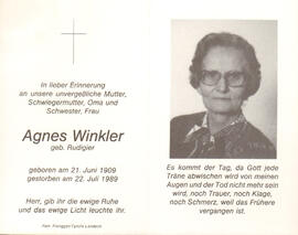 Winkler Agnes  geb Rudigier