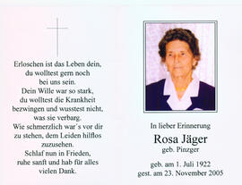 Rosa Pinzger geb Jäger