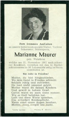 Maurer Marianne geb Walzthöni