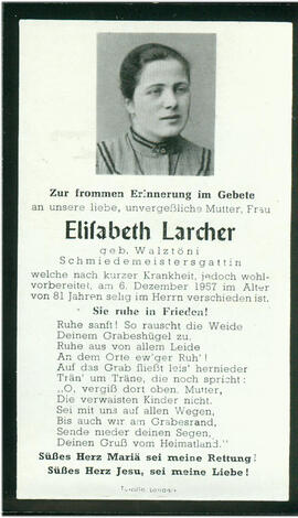 Larcher Elisabeth geb Walzthöni