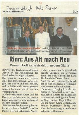 Rinn: Aus Alt mach Neu