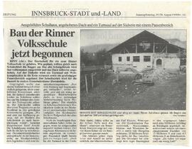Bau der Rinner Volksschule