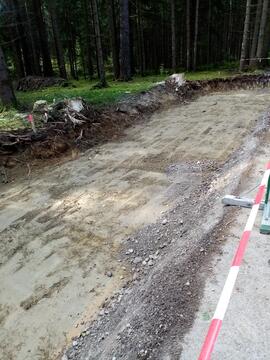 Baustelle: neue Postbusparkplätze beim Wendeplatz