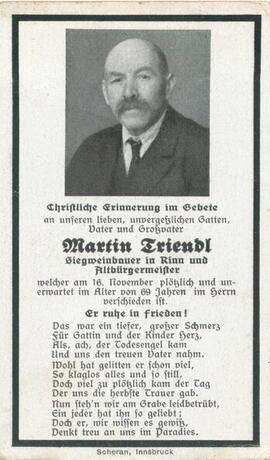 Triendl, Martin "Siegweinbauer" in Rinn und Altbürgermeister