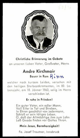 Kirchmair, Andre Bauer in Rinn