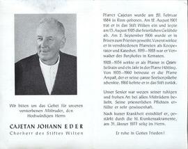 Eder, Cajetan Johann  Chorherr des Stiftes Wilten