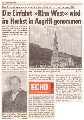 Einfahrt Rinn West kommt im Herbst