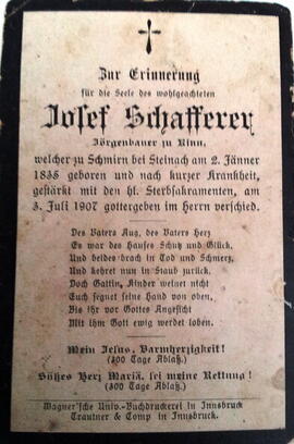 Schafferer, Josef  "Jörgenbauer" in Rinn