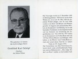 Schöpf, Gottfried Karl Chorherr des Stiftes Wilten