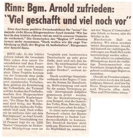 BM Arnold zufrieden : viel geschafft