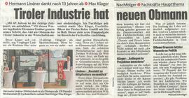 Tiroler Industrie hat neuen Obmann