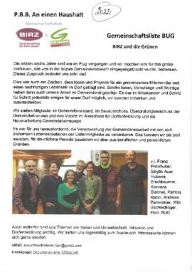 GR Gemeinschaftsliste BIRZ und die Grünen