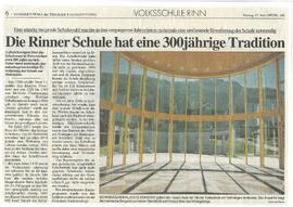 Die Rinner Schule hat eine 300 jährige Tradition