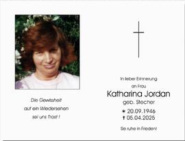 Jordan, Katharina geb. Stecher