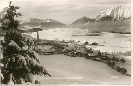 Rinn Dorf mit Blick auf den Schießstand 1920.