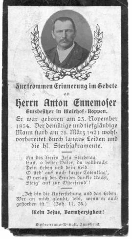 Ennemoser Anton Gutsbesitzer 1854 - 1921