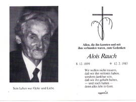 Rauch Alois 1899 - 1985