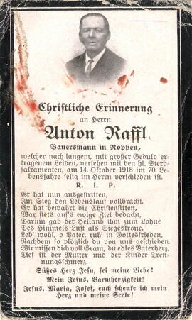 Raffl Anton, Bauersmann, 1848 - 1918