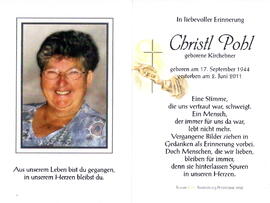 Pohl Christl geb Kirchebner 1944 - 2011