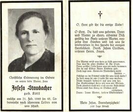 Staudacher Josefa geb. Köll 1902 - 1949