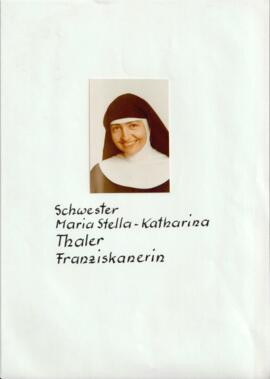Schwester Maria Stella - Katharina Thaler