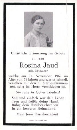 Jaud Rosina  geb. Neurauter 1888 - 1962