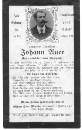 Auer Johann  - 1877 - 1915
