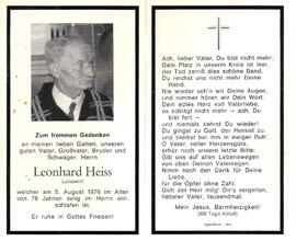 Heiss Leonhard Landwirt 1900 - 1976