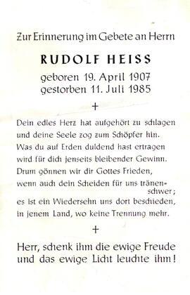 Heiss Rudolf 1907 - 1985