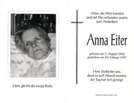 Eiter Anna 1904 - 1997