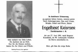 Krismer Engelbert Tischlermeister 1901 - 1991