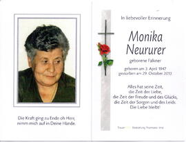 Neururer Monika geb. Falkner 1947 - 2013