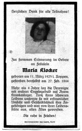 Klocker Maria 1923 - 1944
