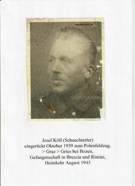 Zweiter Weltkrieg Josef Köll (Schuechterler)