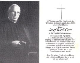 Riedl-Gatt Josef , Pfarrer 1901 - 1985
