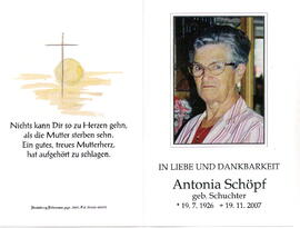 Schöpf Antonia geb. Schuchter, 1926 - 2007