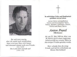 Prantl Anton, ÖBB-Beamter, 1943 - 1989