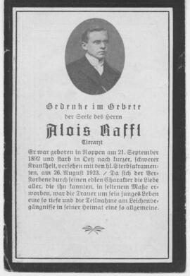 Raffl Alois Tierarzt 1892 - 1923