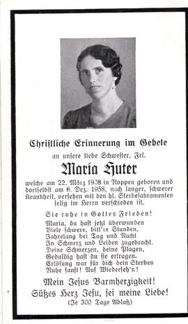 Huter Maria 1908 - 1958