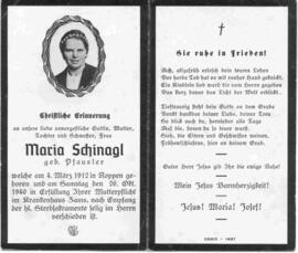 Schinagl Maria geb. Pfausler 1912 - 1940